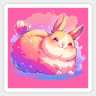 Happy chubby bunny with vivid colors Magnet